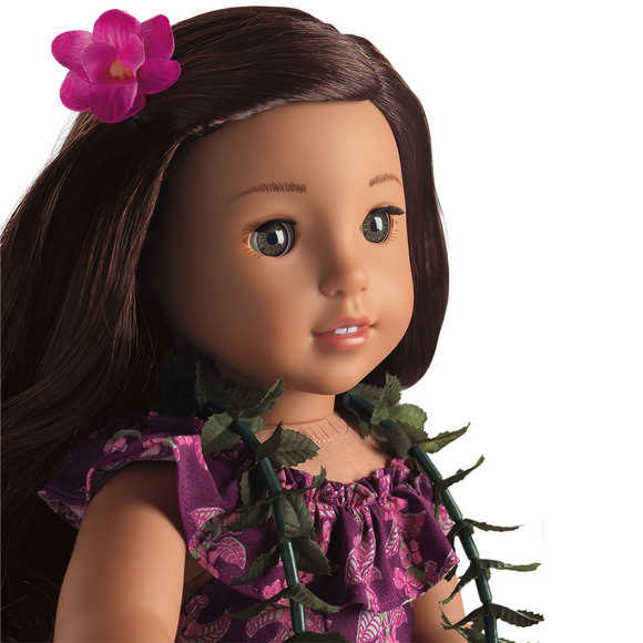 American Girl NANEA'S HOLOKU DRESS Long Hawaiian Gown Lei & Orchid Hair Flower - Picture 3 of 7